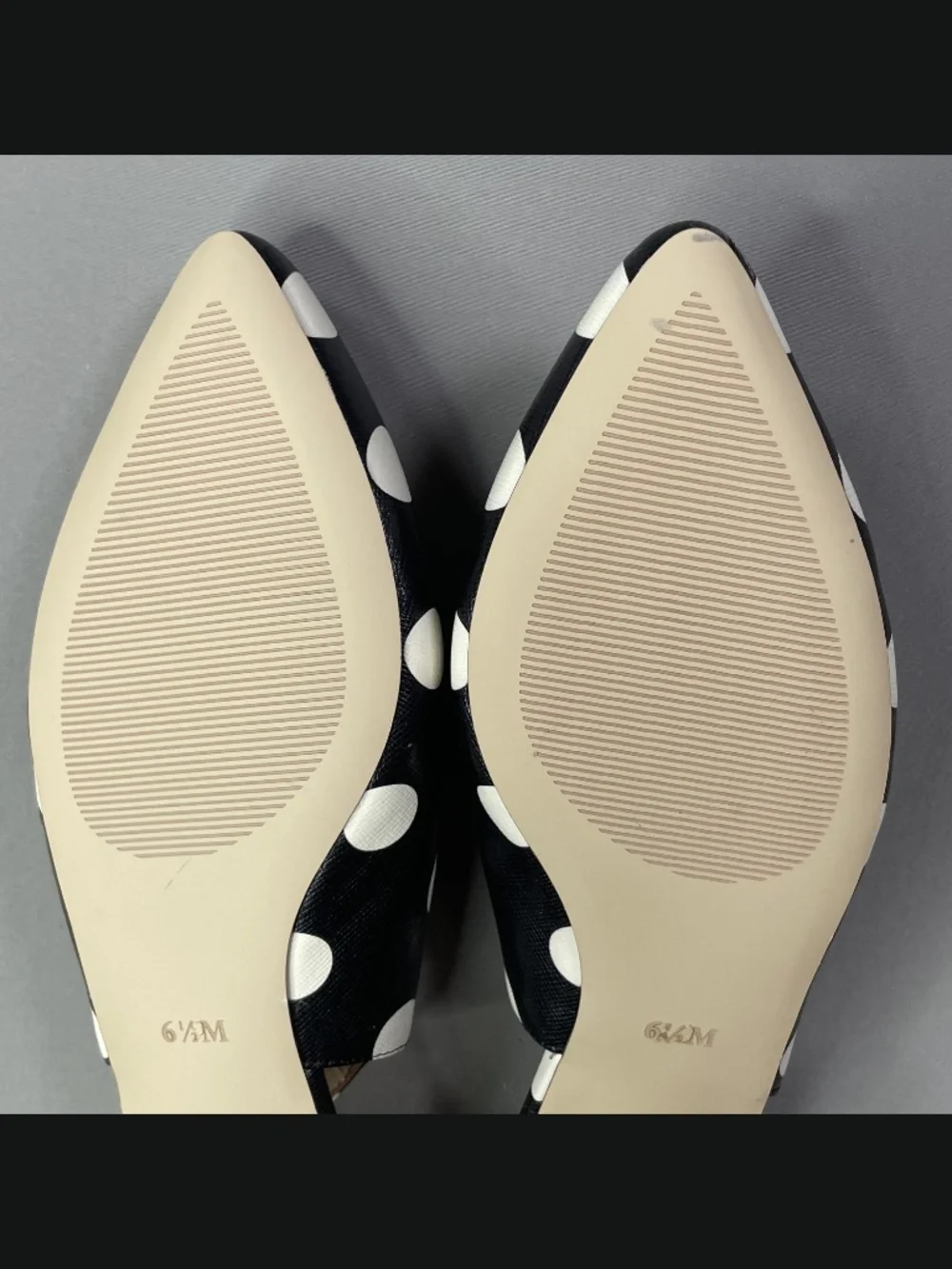 NEW Talbots Shoes Womens 6.5 black white poppy dot leather slingback loafer